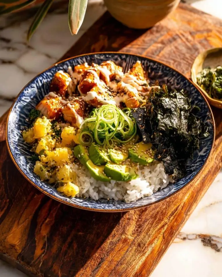 Bang Bang Salmon Bowls with Pineapple Slaw Recipe