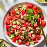 Fresh Watermelon Salad Recipe with Feta and Cucumber Recipe