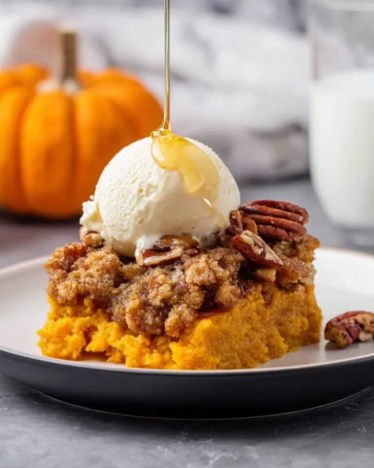 Pumpkin Dump Cake with Caramel and Pecans Recipe