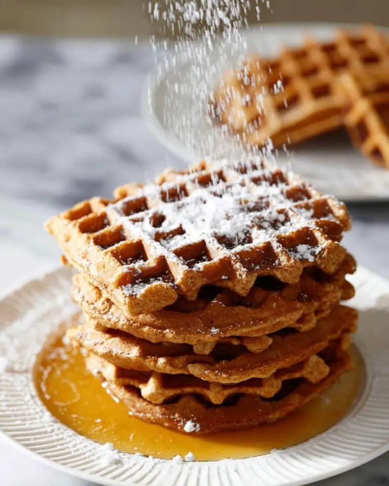 Pumpkin Waffles with Cinnamon Maple Syrup Recipe