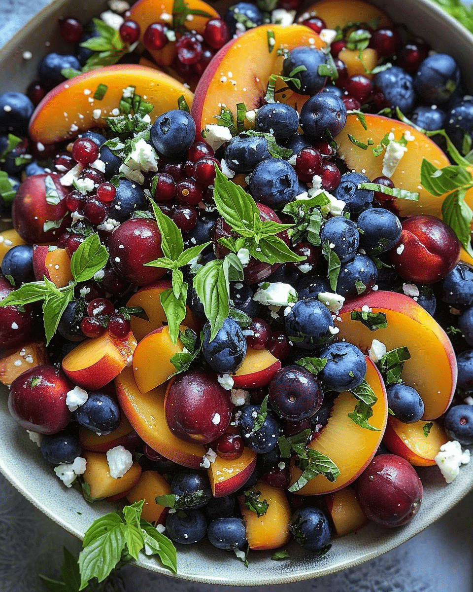 Blueberry Peach Feta Salad