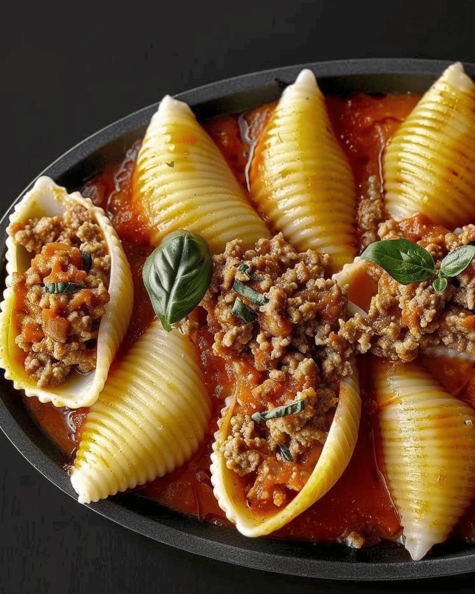 Beef-Stuffed Shells with Creamy Ricotta Filling