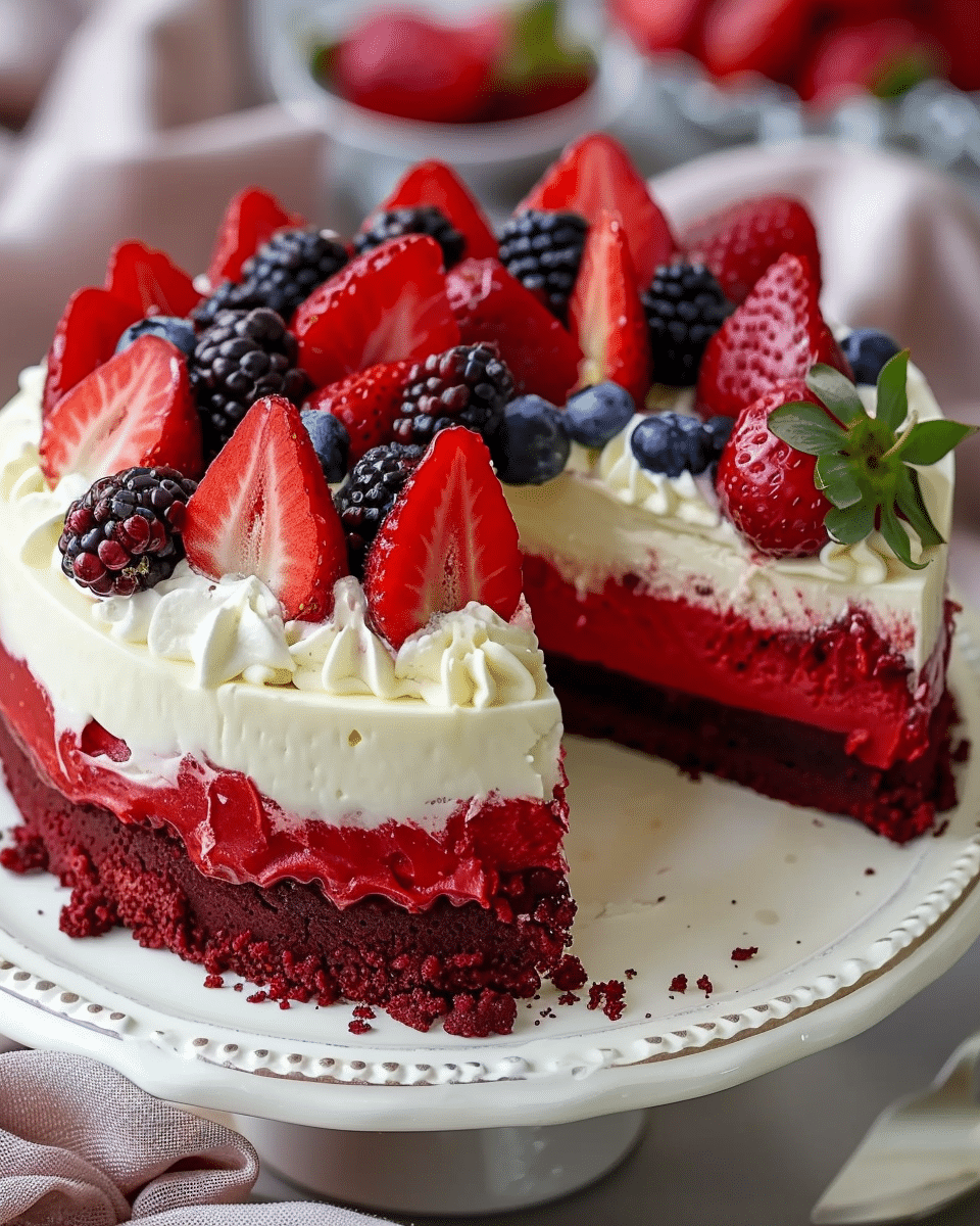 Red Velvet Strawberry Cheesecake