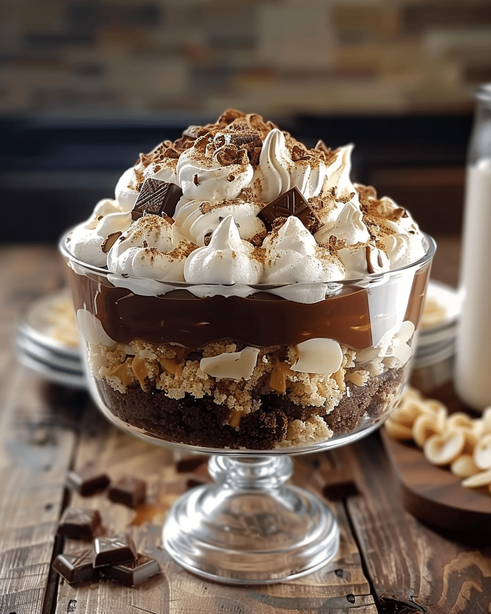Reese's Chocolate Peanut Butter Trifle with Peanut Butter Whipped Cream