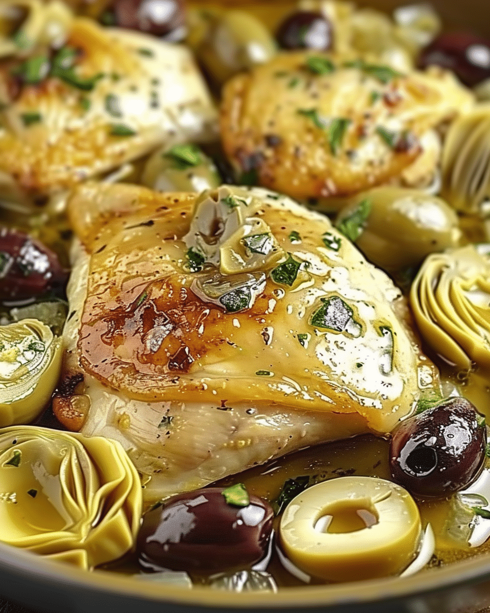 Mediterranean Lemon Chicken with Artichokes & Olives