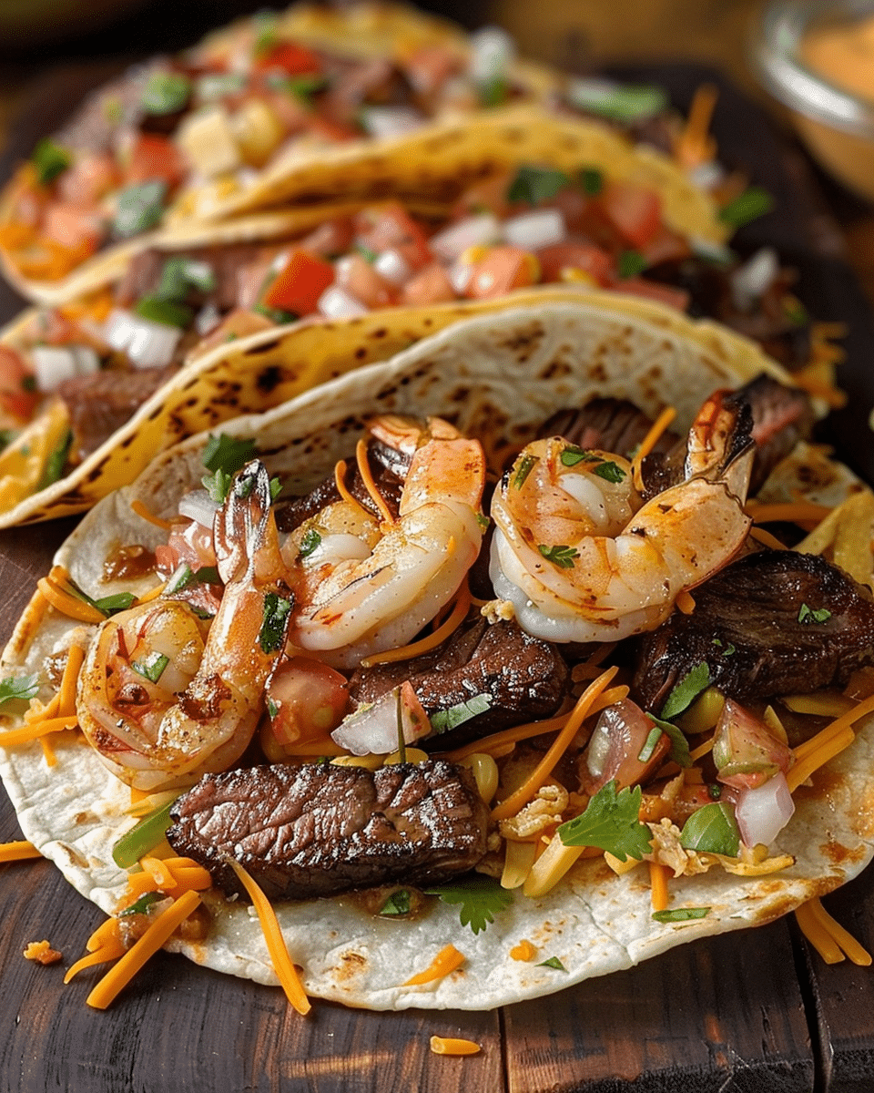 Shrimp and Steak Tacos