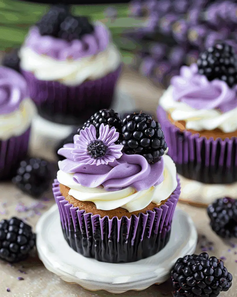 Mini Blackberry Lavender Cheesecakes