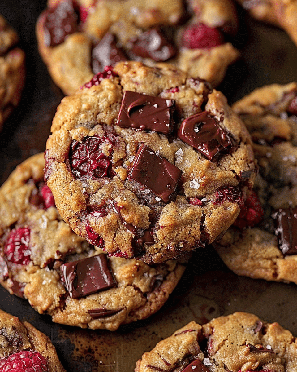 Raspberry Chocolate Chunk Cookies | Evelyn's Cooking