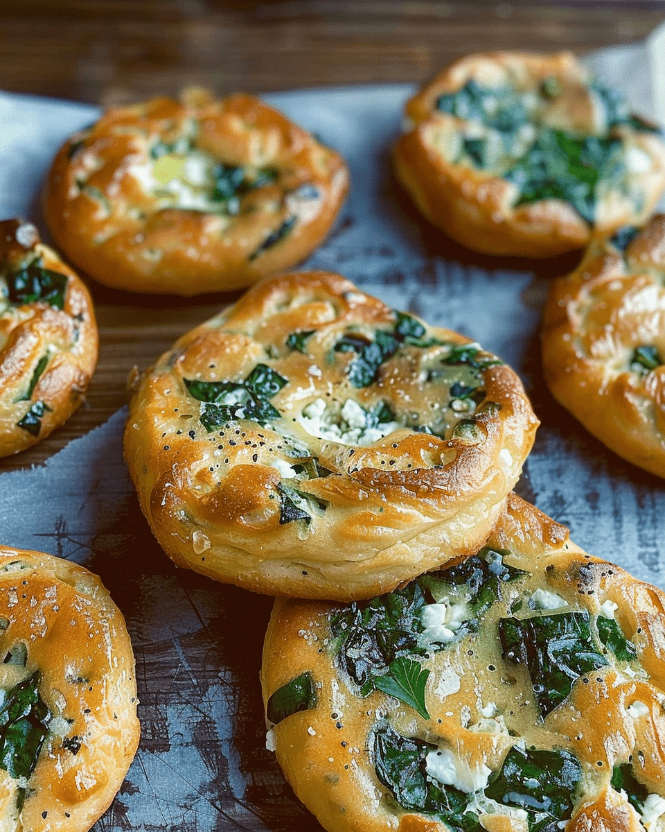 Easy Spinach Cottage Cheese Flagels (Flat Bagels)