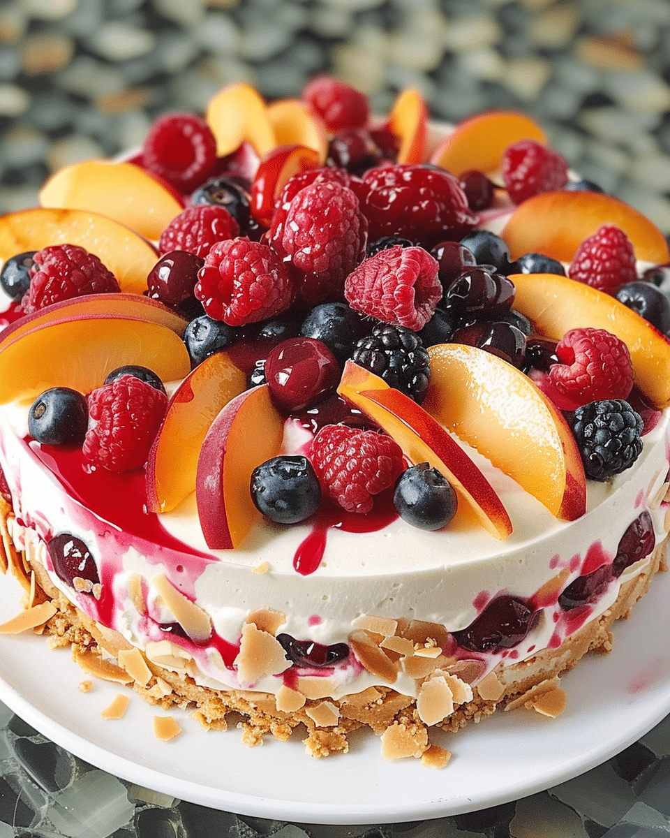Summer Berry and Peach Cheesecake Recipe