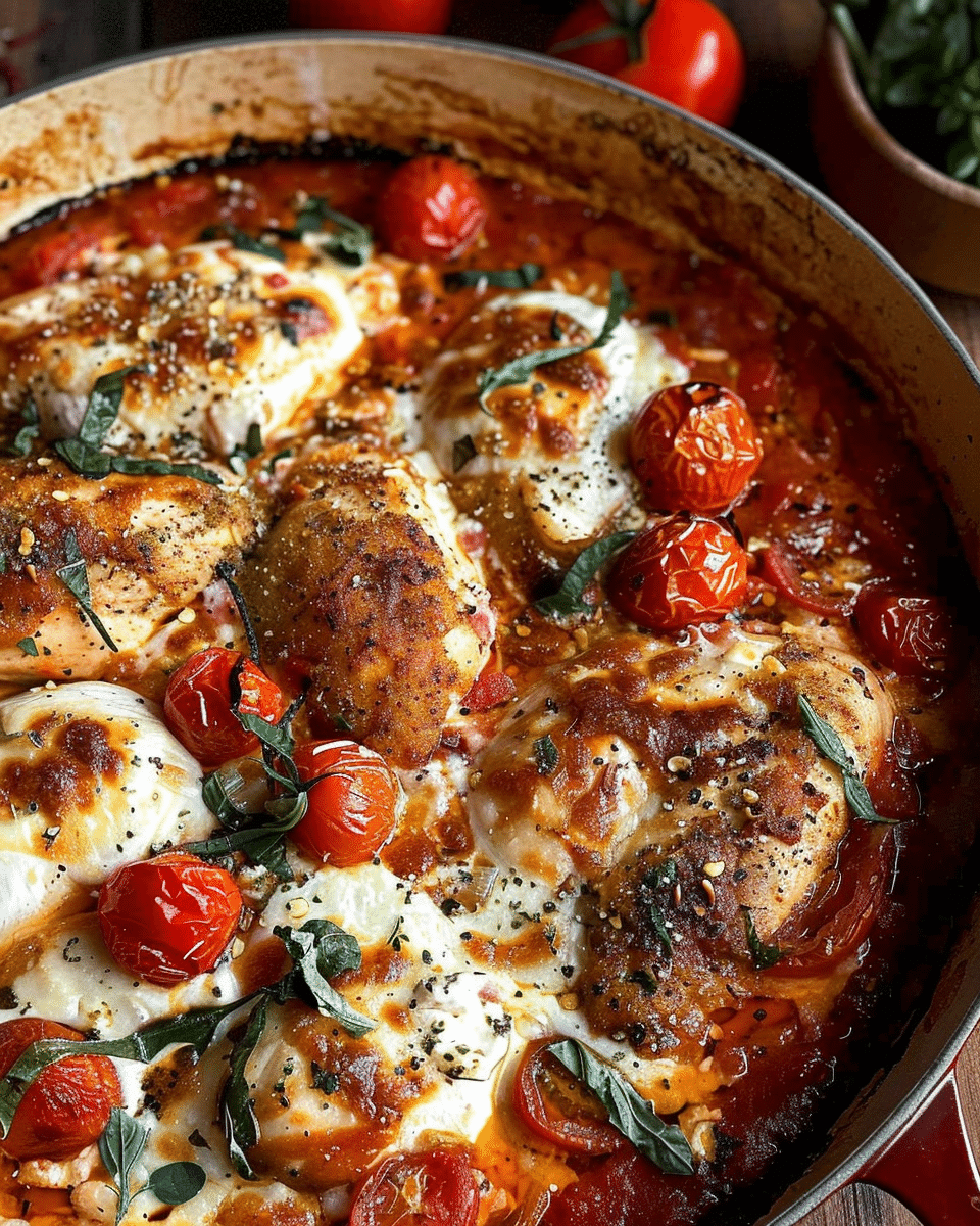 Garlic Tomato Chicken with Mozzarella