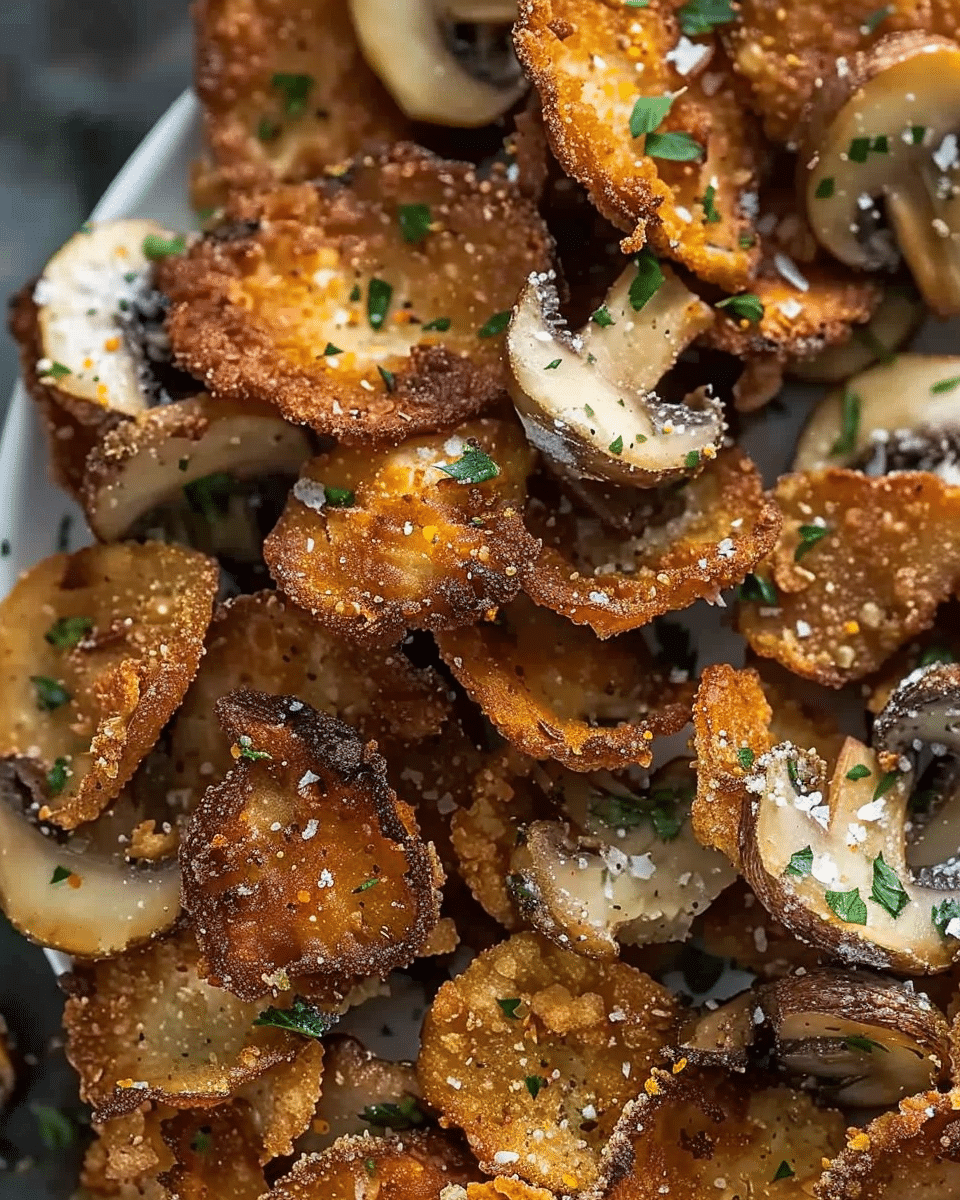Crispy Garlic Mushroom Bites