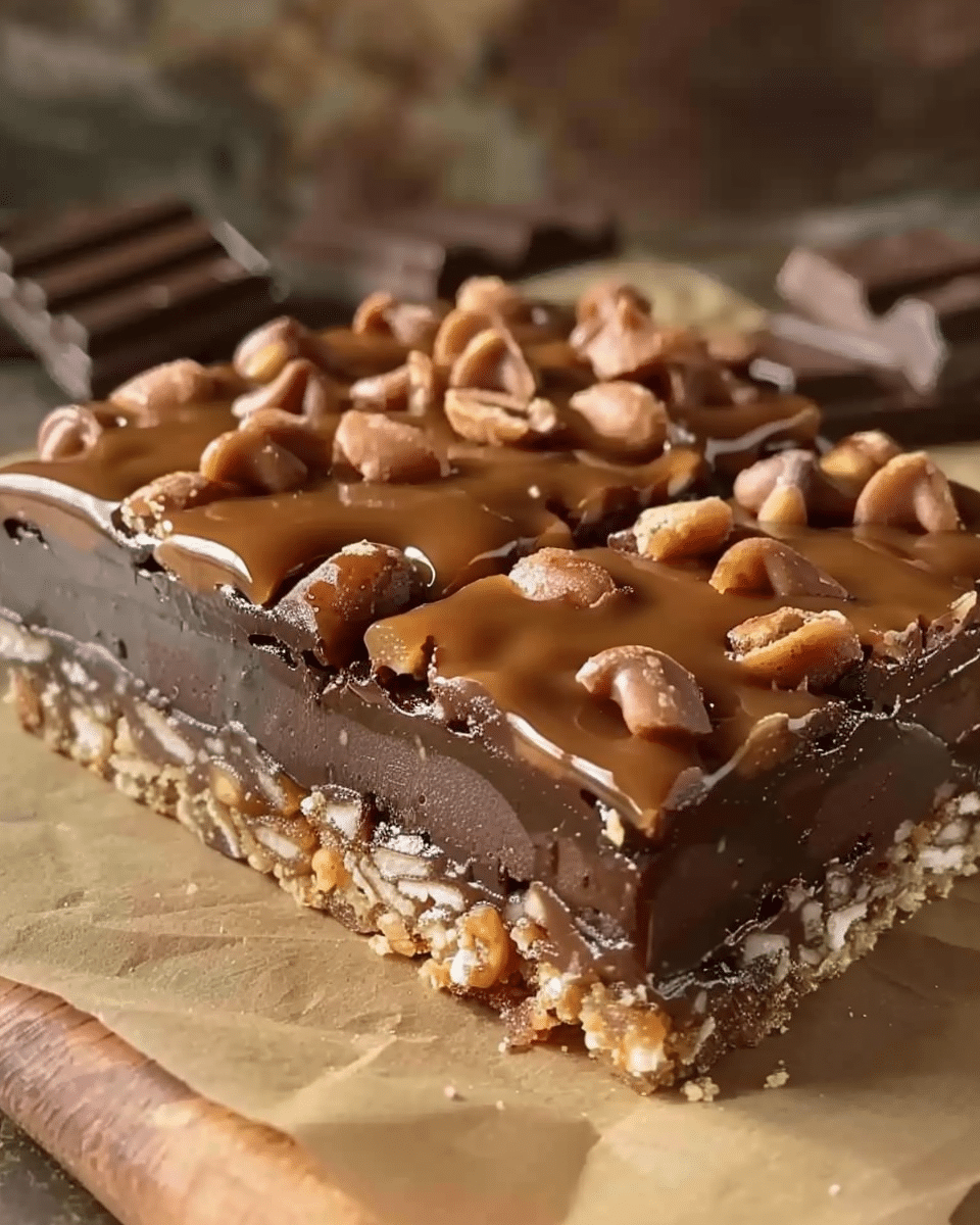 Caramel Chocolate Crunch Bars