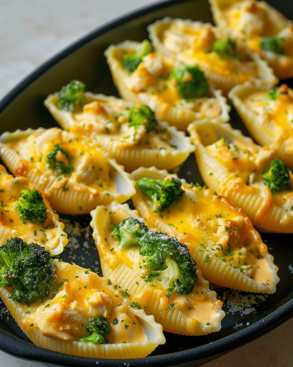 Cheesy Chicken & Broccoli Stuffed Shells