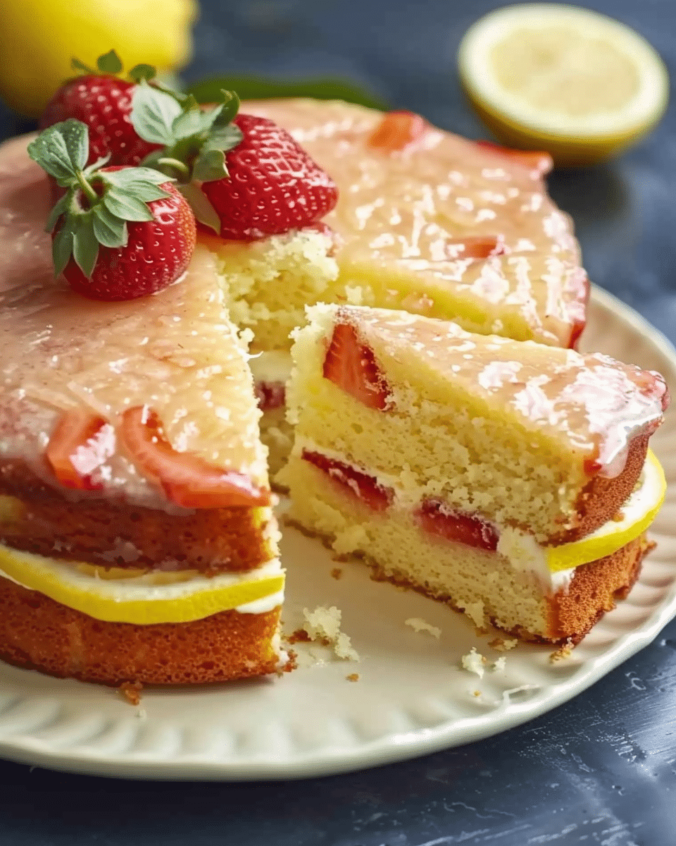 Strawberry Lemonade Buttermilk Cake