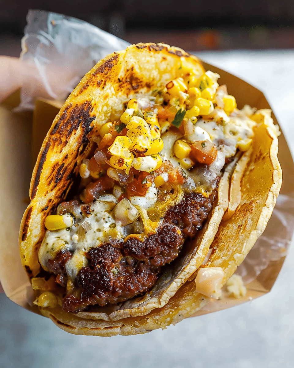 Street Corn Smash Burger Tacos