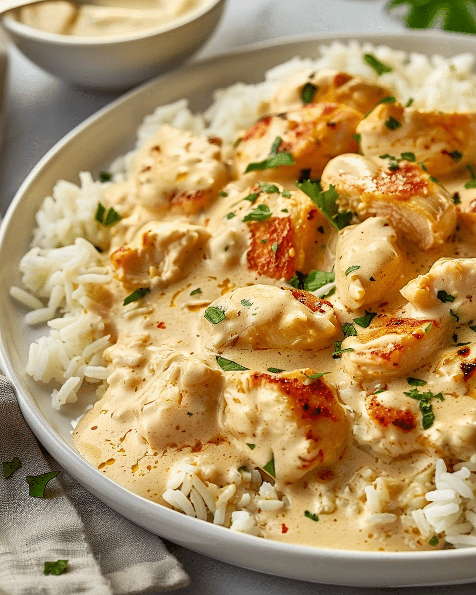 Creamy Smothered Chicken and Rice