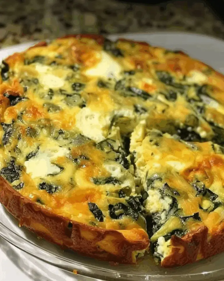 Cottage Cheese & Spinach Crustless Quiche