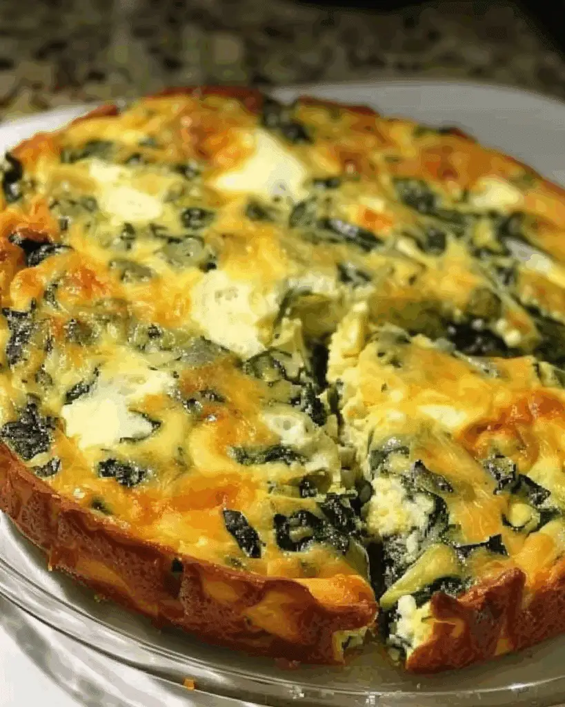 Cottage Cheese & Spinach Crustless Quiche