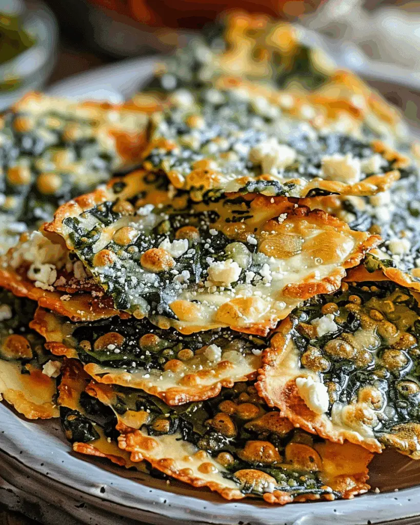Mediterranean Spinach and Feta Cheese Crisps