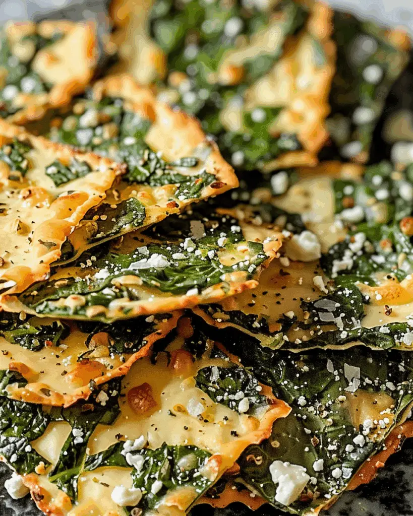 Mediterranean Spinach and Feta Cheese Crisps