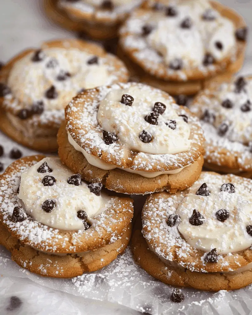 Cannoli Cookies with Ricotta Cream Filling
