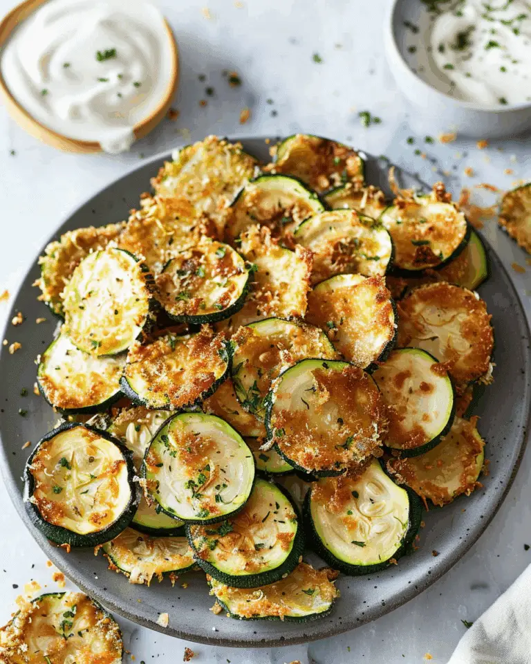 Crispy Baked Zucchini Chips with Greek Yogurt Ranch