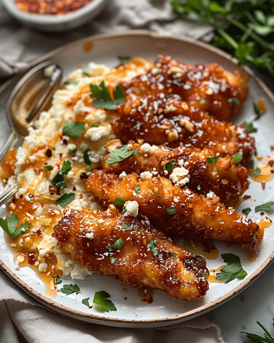 Crispy Hot Honey Feta Chicken