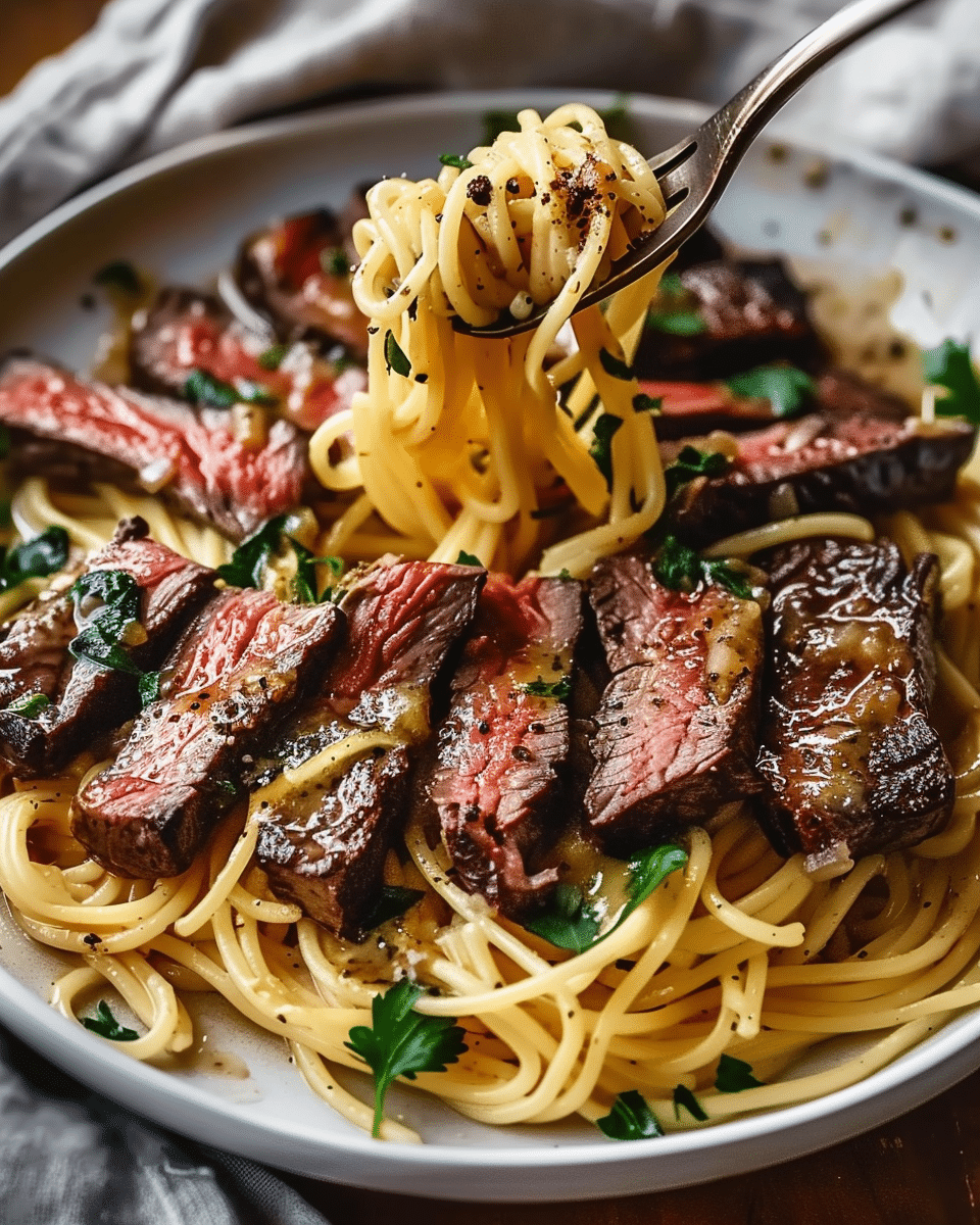 Garlic Butter Steak Lightning Noodles