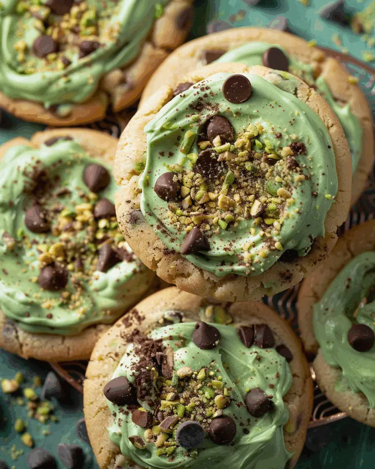 Pistachio Cream Chocolate Chip Cookies