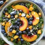 Summer Peach and Blueberry Kale Salad