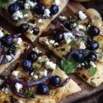 Blueberry Feta & Honey-Caramelized Onion Naan Pizza