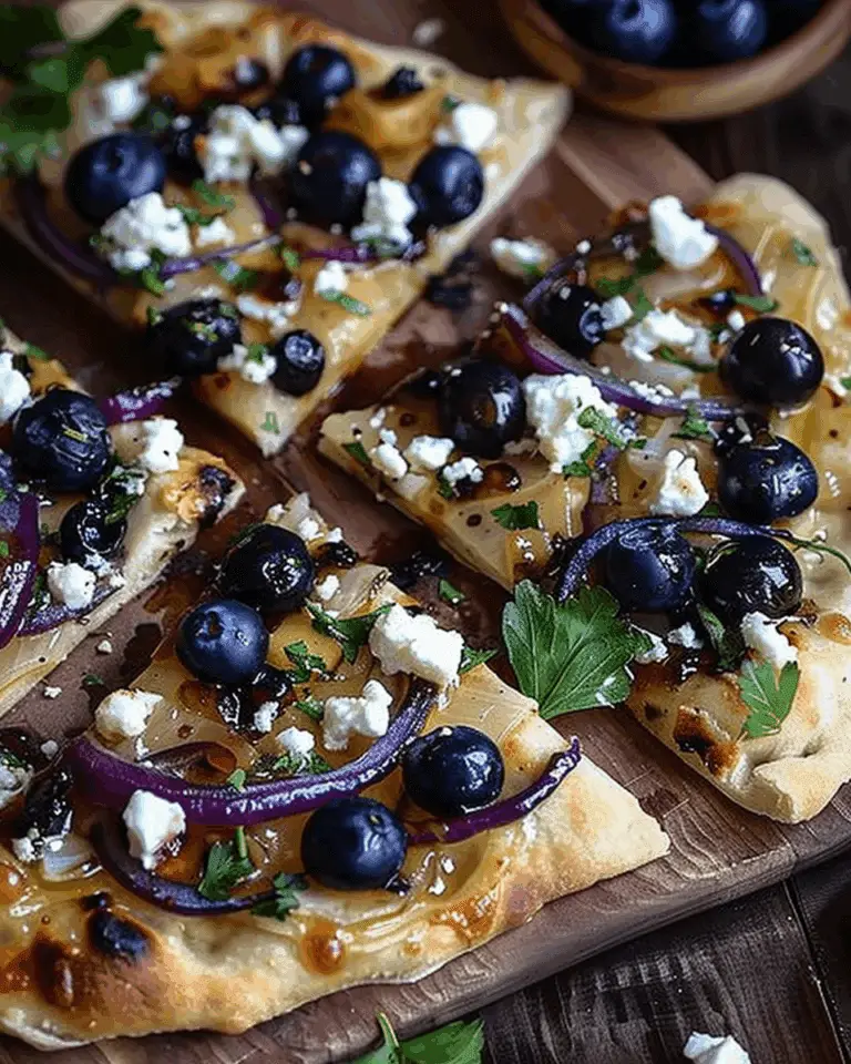 Blueberry Feta & Honey-Caramelized Onion Naan Pizza