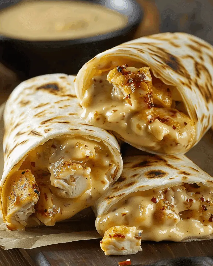 Easy Cheesy Garlic Chicken Wraps