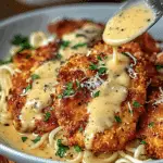 Crispy Parmesan Chicken with a Rich Garlic Sauce