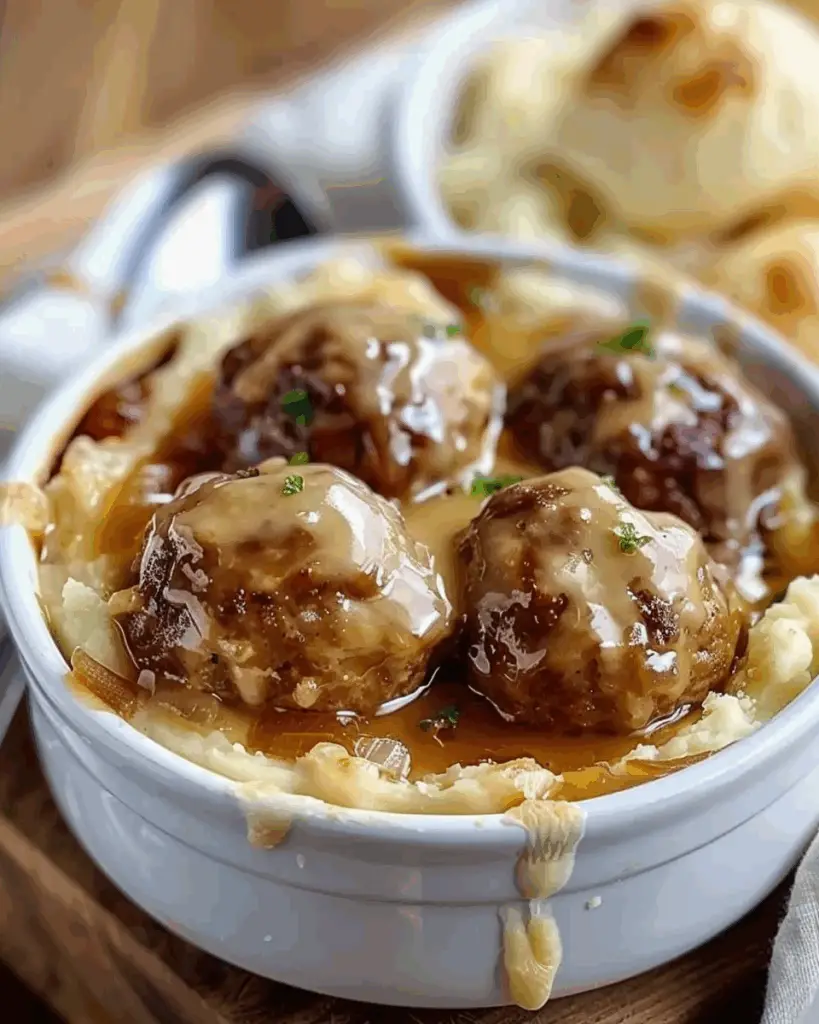 Crock Pot French Onion Meatballs