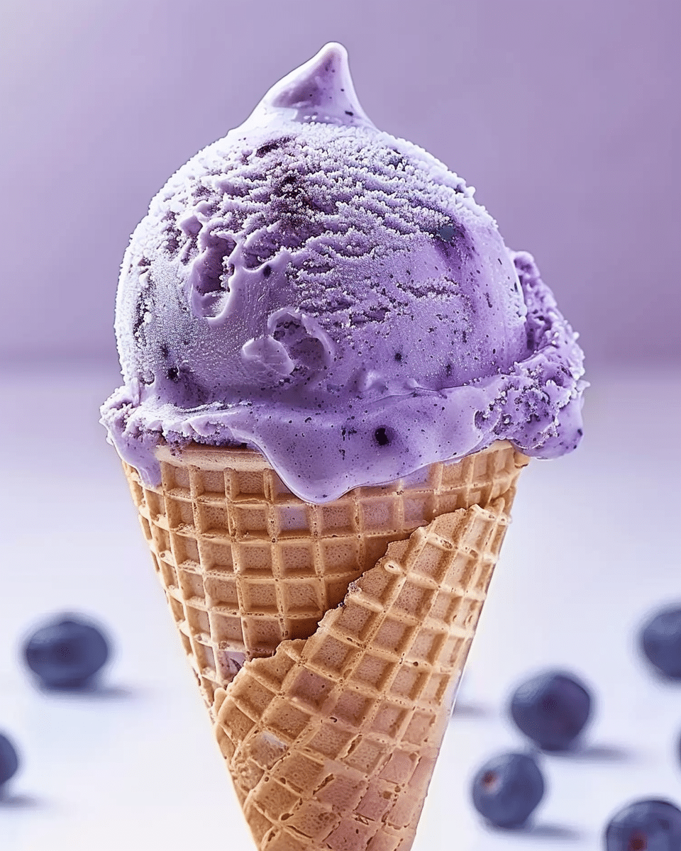 No Churn Blueberry Ice Cream