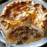 Sausage, Gravy, and Biscuit Pie