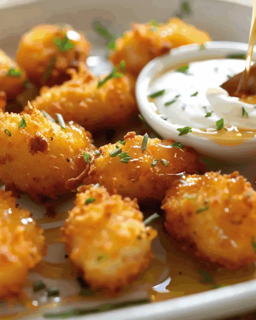 Crispy Goat Cheese Poppers with Honey