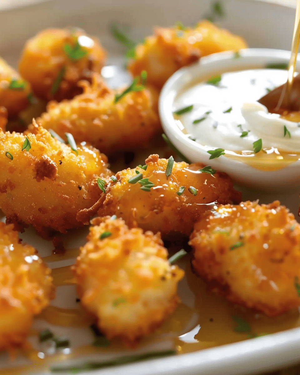 Crispy Goat Cheese Poppers with Honey