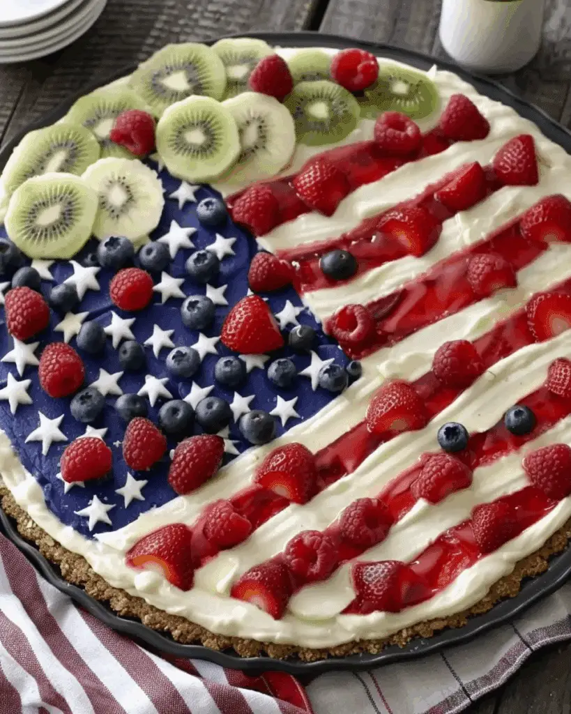 Easy American Flag Fruit Pizza