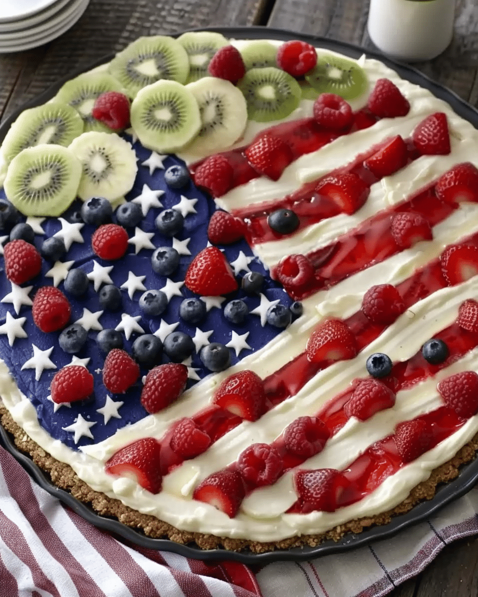 Easy American Flag Fruit Pizza