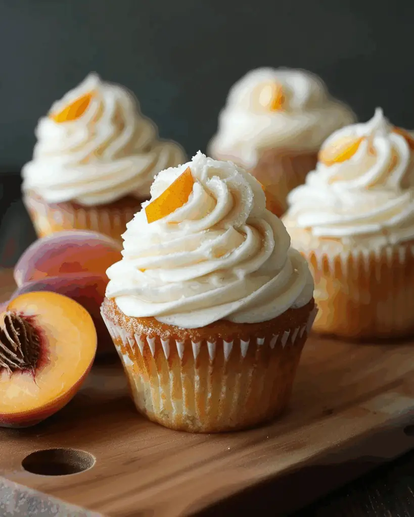 Honey Peach Cream Cheese Cupcakes