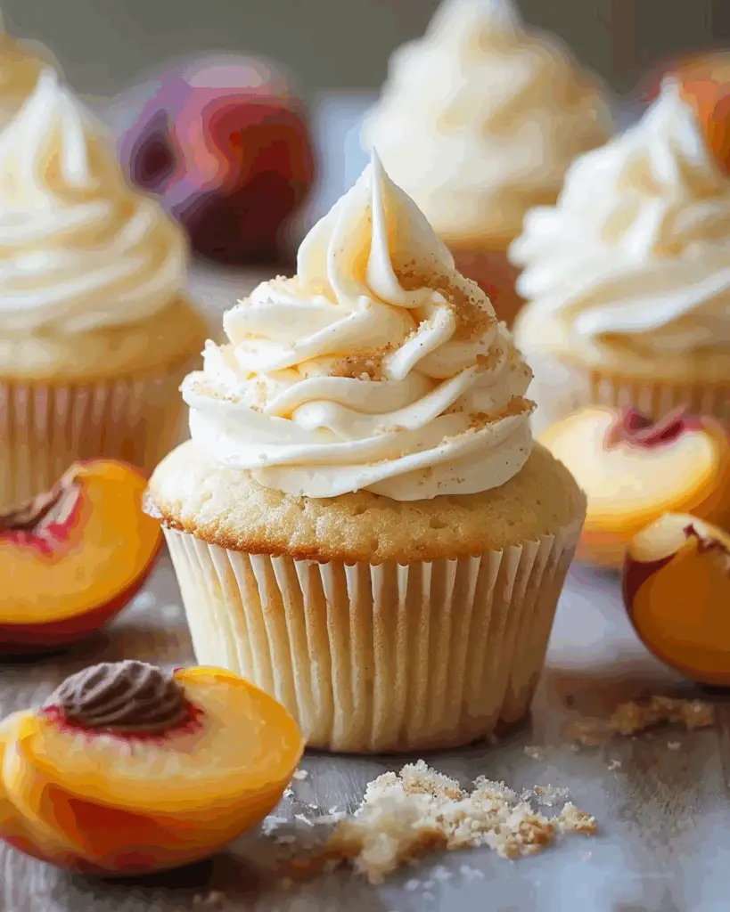 Honey Peach Cream Cheese Cupcakes