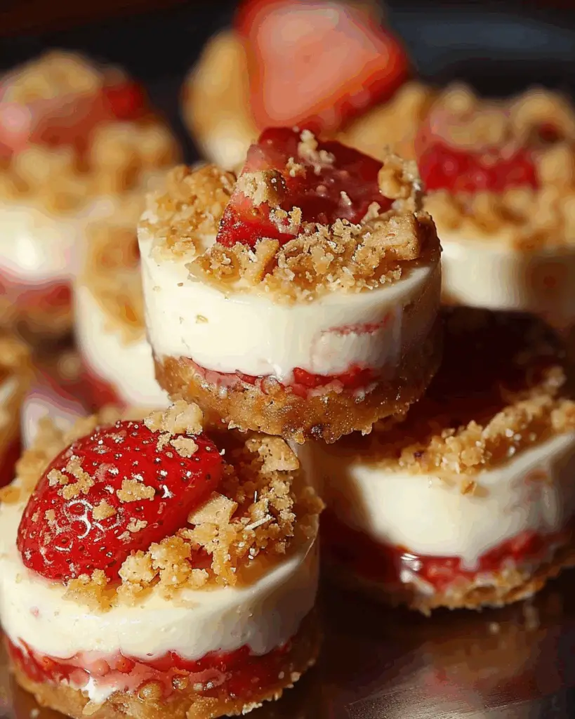 Mini Strawberry Crunch Cheesecake Bites