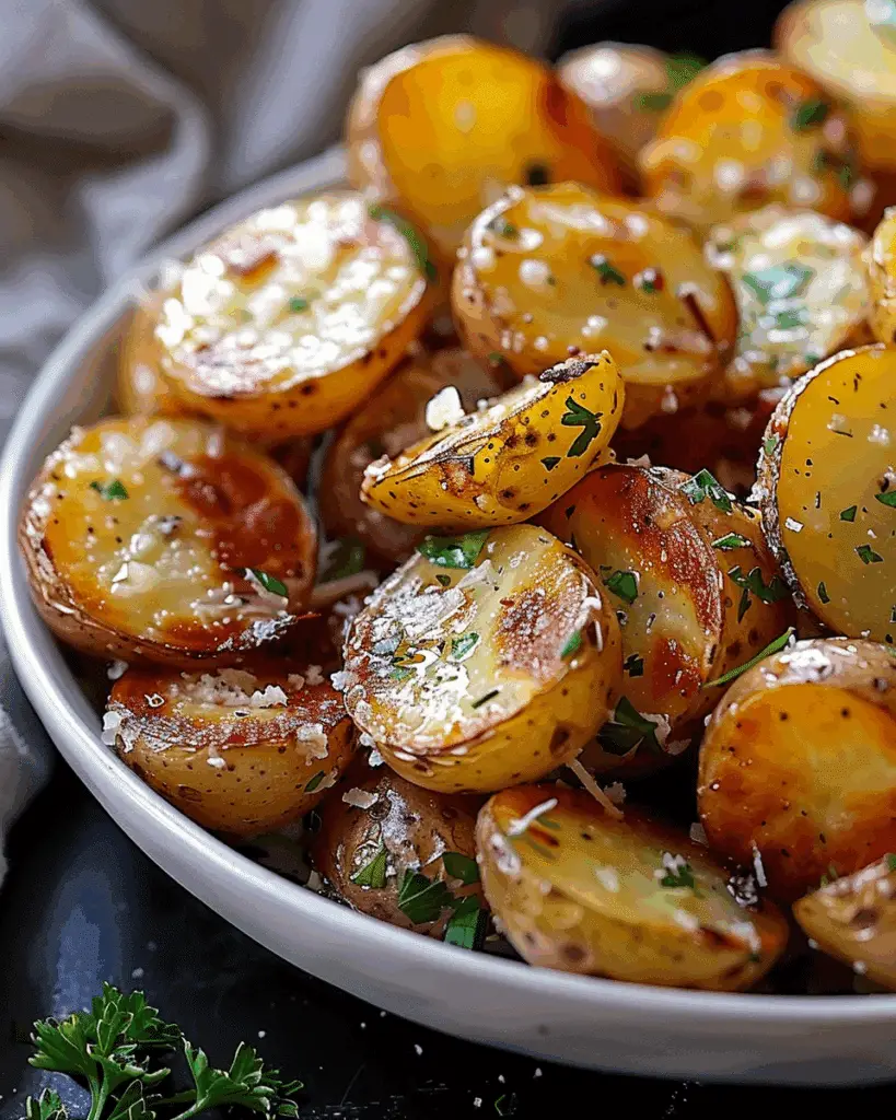 Roasted Garlic Butter Parmesan Potatoes