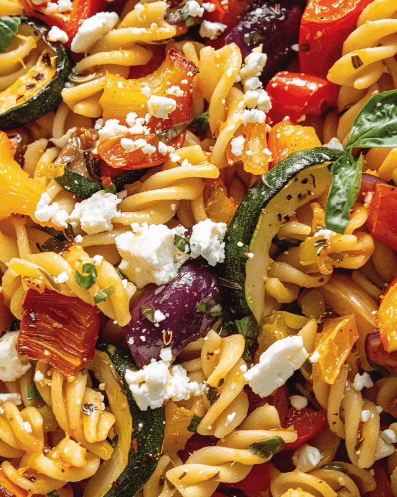 Roasted Veggie Pasta with Feta