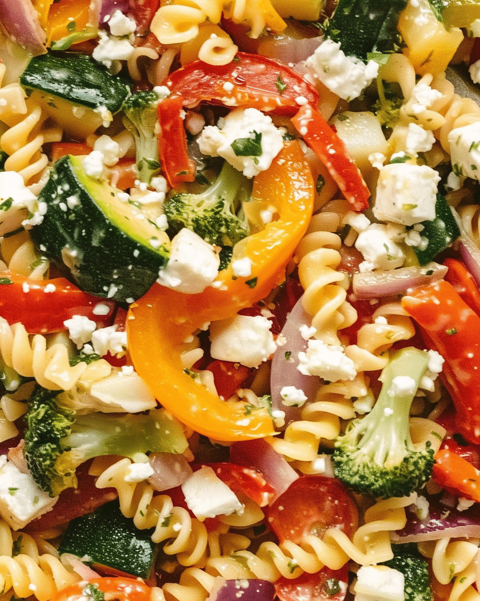 Roasted Veggie Pasta with Feta
