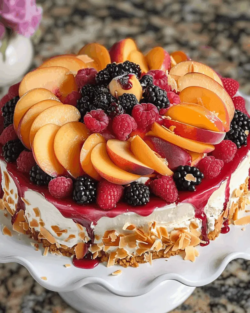 Summer Berry and Peach Cheesecake Recipe