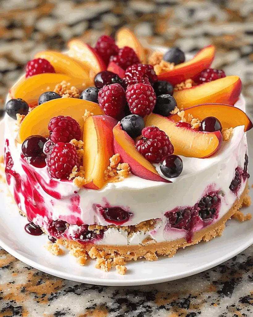 Summer Berry and Peach Cheesecake Recipe